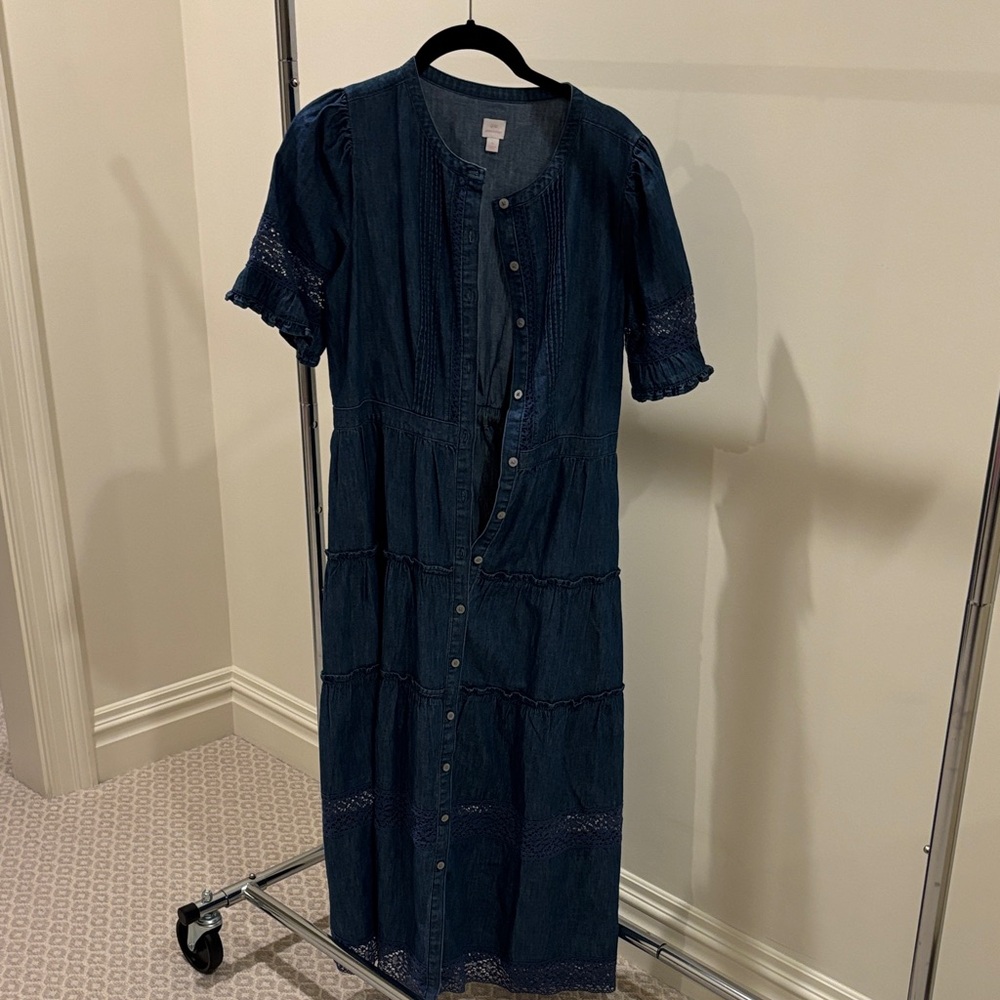 Gap LoveshackFancy Blue Denim Dress